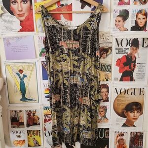 90s Vintage Midi Patterned Dress